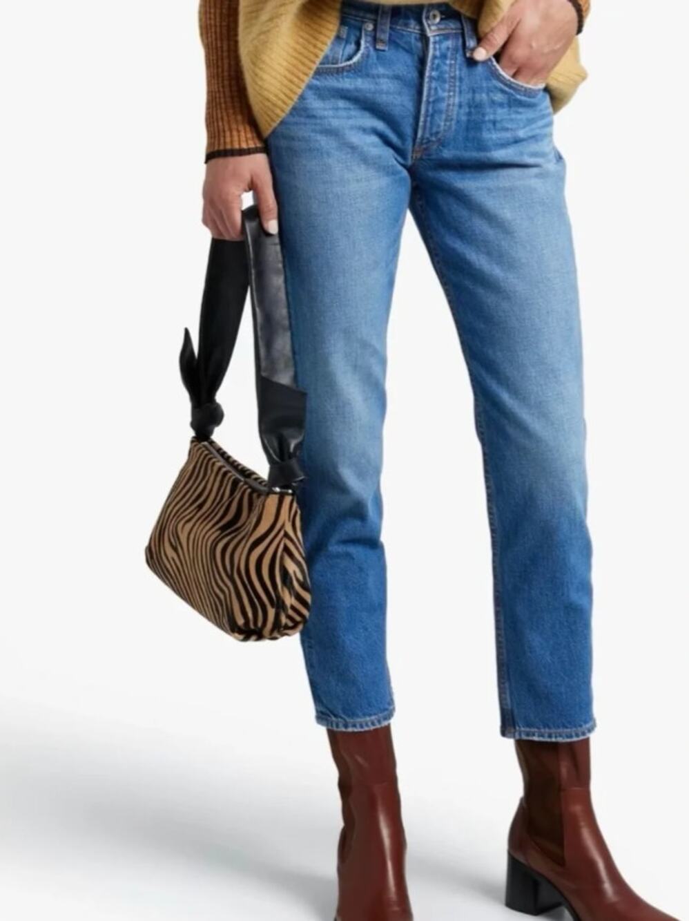 Rag & Bone Rosa Mid Rise Boyfriend Jeans Tapered Streetwear 90s Denim Fall 23